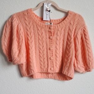 For Love and Lemons Crop top buttoned sweater NWT